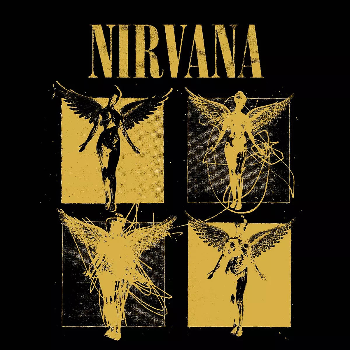 Men'S Nirvana Short Sleeve Graphic T-Shirt - Black