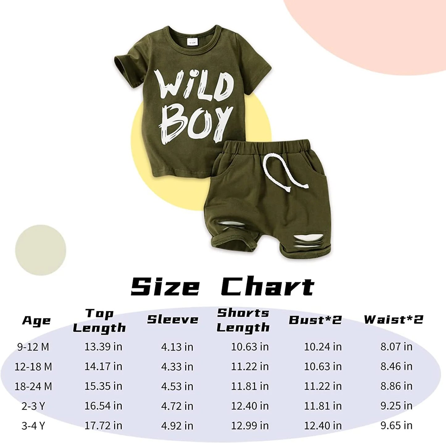 Baby Boy Kid Summer Outfits Set Short Sleeve T-Shirt Shorts Clothes Set for 2-3T