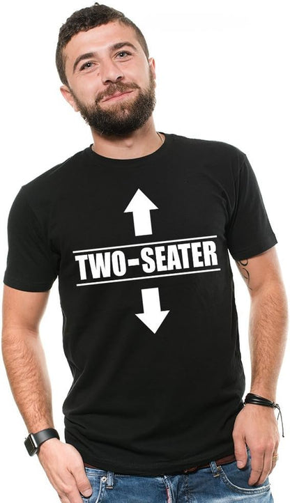 Two Seater Funny T-Shirt Mens Funny Shirt Two-Seater Tee Shirt