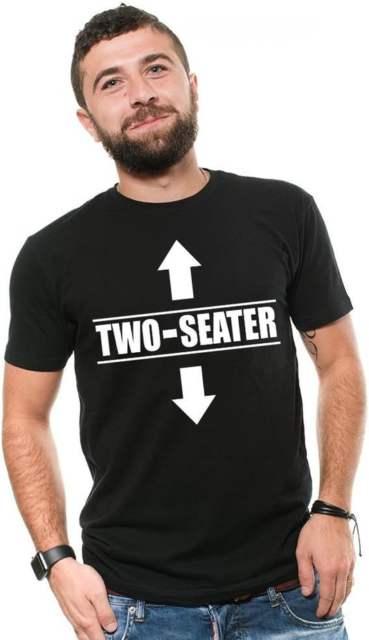 Two Seater Funny T-Shirt Mens Funny Shirt Two-Seater Tee Shirt