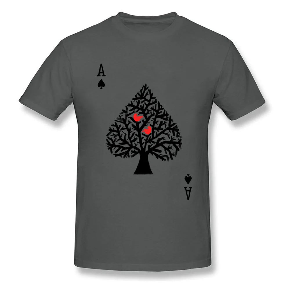 Playing Card Men T-Shirts Funny Poker Ace of Spade Cool Tshirt Spades Men Custom Made Shirts Family Tee Shirt Free Shipping