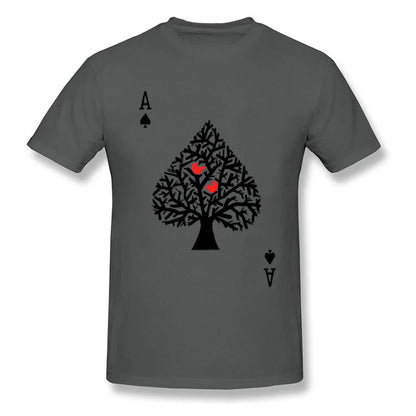 Playing Card Men T-Shirts Funny Poker Ace of Spade Cool Tshirt Spades Men Custom Made Shirts Family Tee Shirt Free Shipping