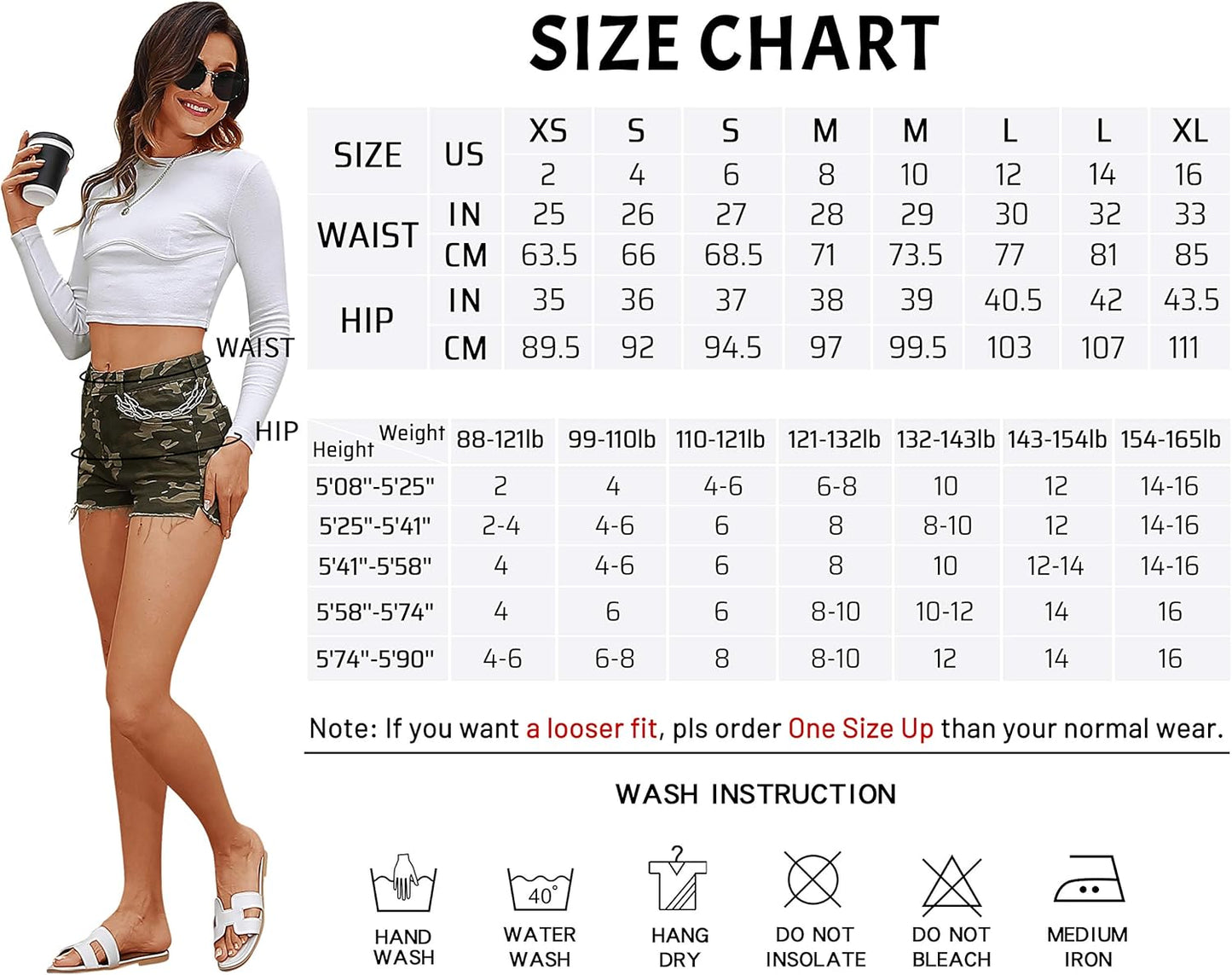 Womens Jean Shorts High Waisted Denim Short Ripped Frayed Casual Stretchy for Summer Camo Shorts Women