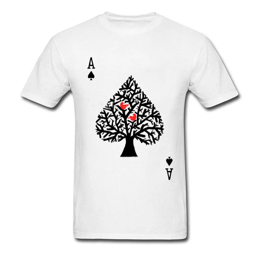 Playing Card Men T-Shirts Funny Poker Ace of Spade Cool Tshirt Spades Men Custom Made Shirts Family Tee Shirt Free Shipping