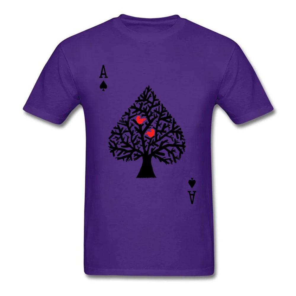 Playing Card Men T-Shirts Funny Poker Ace of Spade Cool Tshirt Spades Men Custom Made Shirts Family Tee Shirt Free Shipping