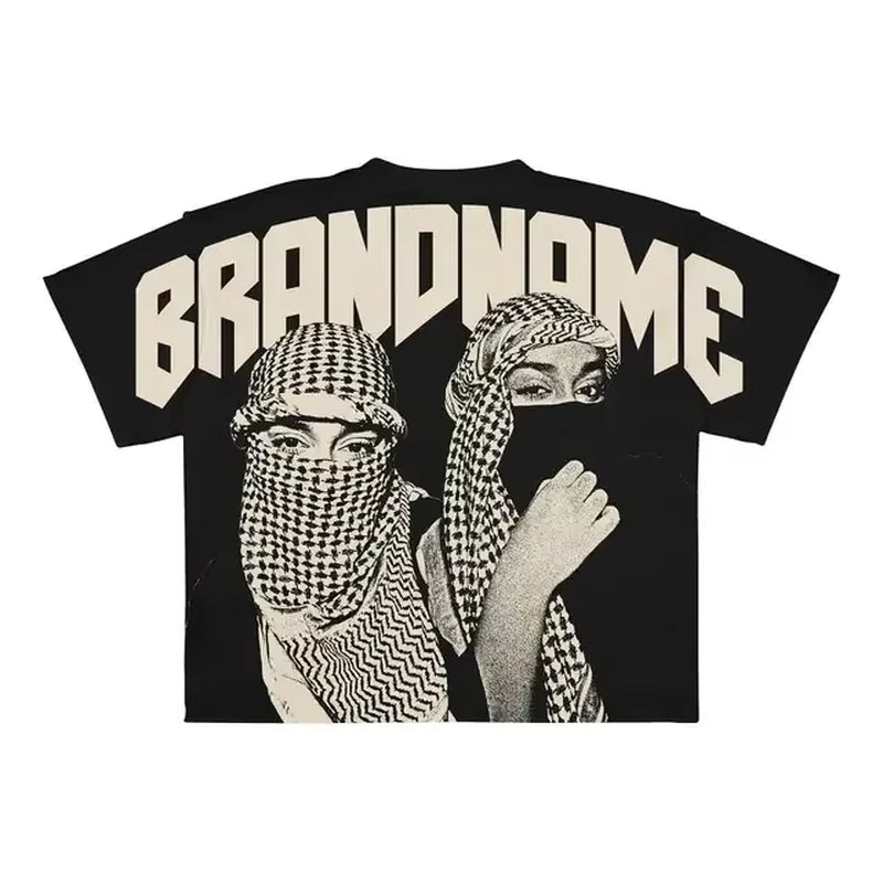 Y2K Harajuku New T Shirt Men Hip Hop Gothic Graphic Print Oversized Cotton Tshirt Punk Short Sleeved Streetwear Casual Tops Tees
