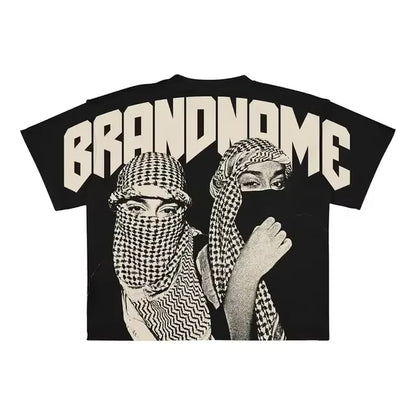 Y2K Harajuku New T Shirt Men Hip Hop Gothic Graphic Print Oversized Cotton Tshirt Punk Short Sleeved Streetwear Casual Tops Tees