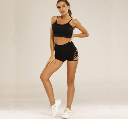 Women'S Workout Athletic High Waisted Butt Lifting Bandage Sports Gym Yoga Booty Shorts