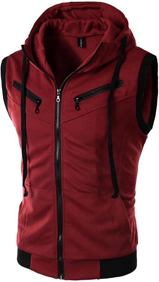 Zip up Hoodies for Men Light Weight Designs Big & Tall Fashion Sweatshirts Athletic Gym Sleeveless Hoodie Vests