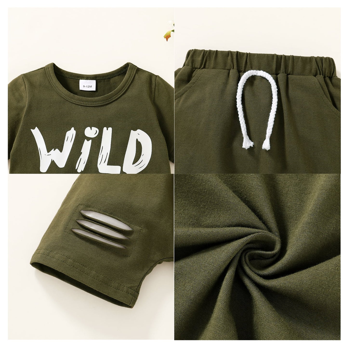Baby Boy Kid Summer Outfits Set Short Sleeve T-Shirt Shorts Clothes Set for 2-3T