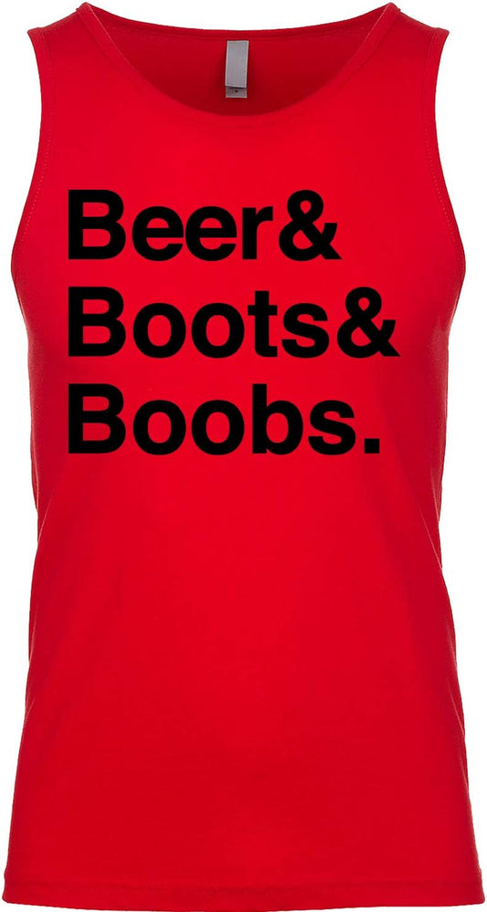 Beer and Boots and Boobs Men'S Fit Tank Top Red X-Large