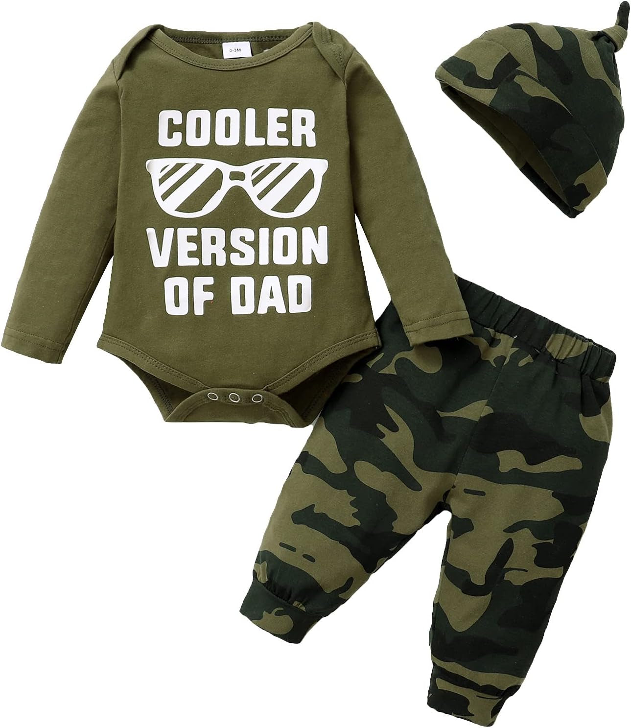 Baby Boy Clothes Newborn Boy Outfits, Infant Letter Print Romper+Long Pants+Hat 3PC Clothing Set