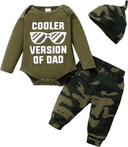 Baby Boy Clothes Newborn Boy Outfits, Infant Letter Print Romper+Long Pants+Hat 3PC Clothing Set