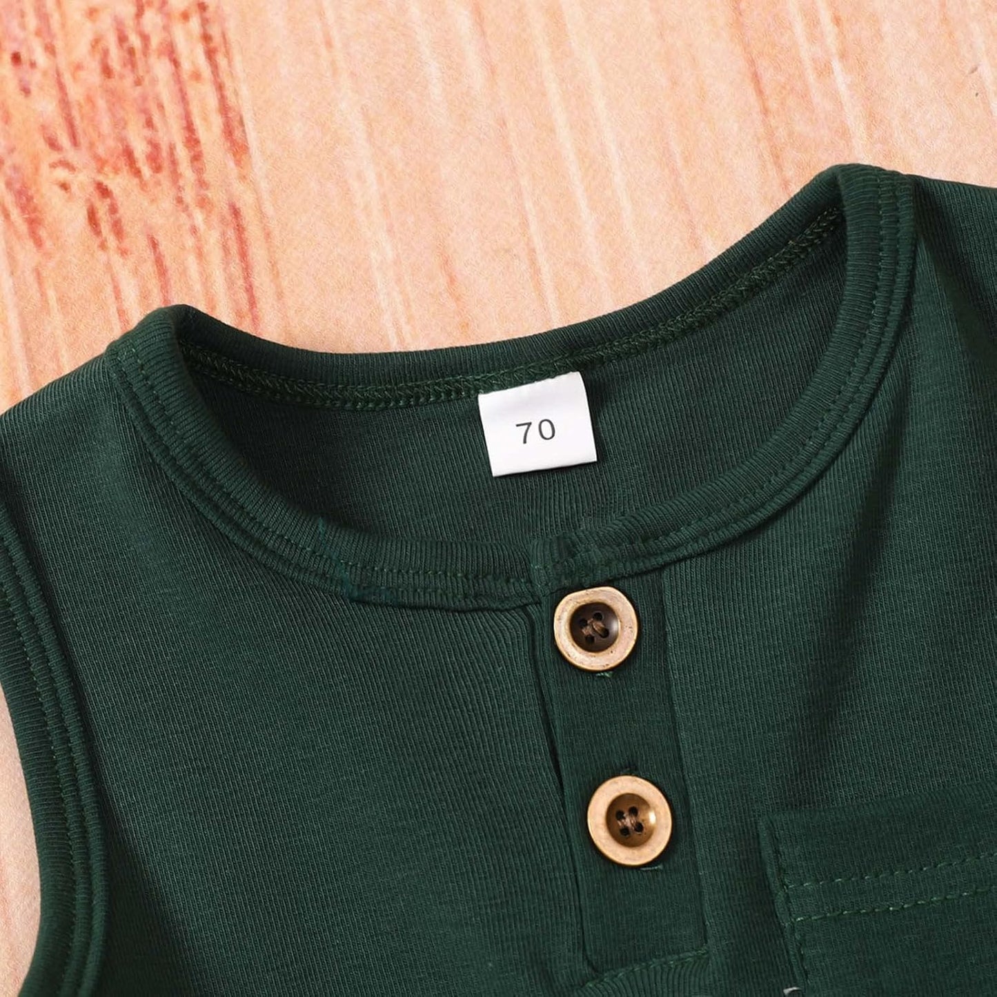 Spring Summer Infant Clothingtoddler Boys Sleeveless Solid Clothing Sets Summer Child Kids Vest (Green, 6-12 Months)