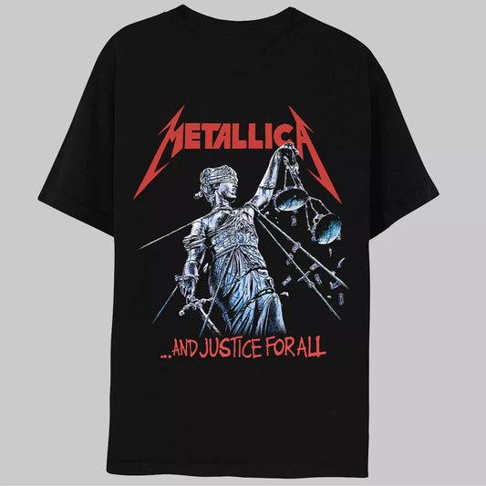 Men'S Metallica Justice Short Sleeve Graphic T-Shirt - Black