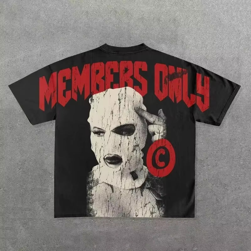 Y2K Harajuku New T Shirt Men Hip Hop Gothic Graphic Print Oversized Cotton Tshirt Punk Short Sleeved Streetwear Casual Tops Tees