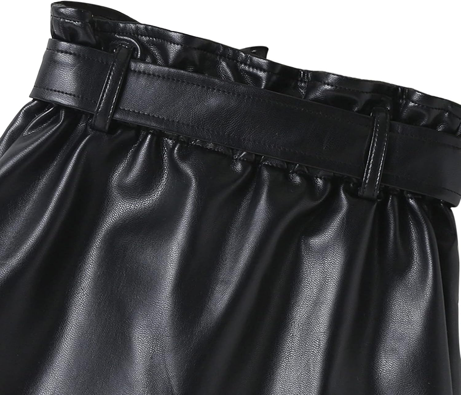 Toddler Girls Irregular Skirts PU Leather A-Line Short Mini Skirts with Belt Autumn Winter Outfits Clothes