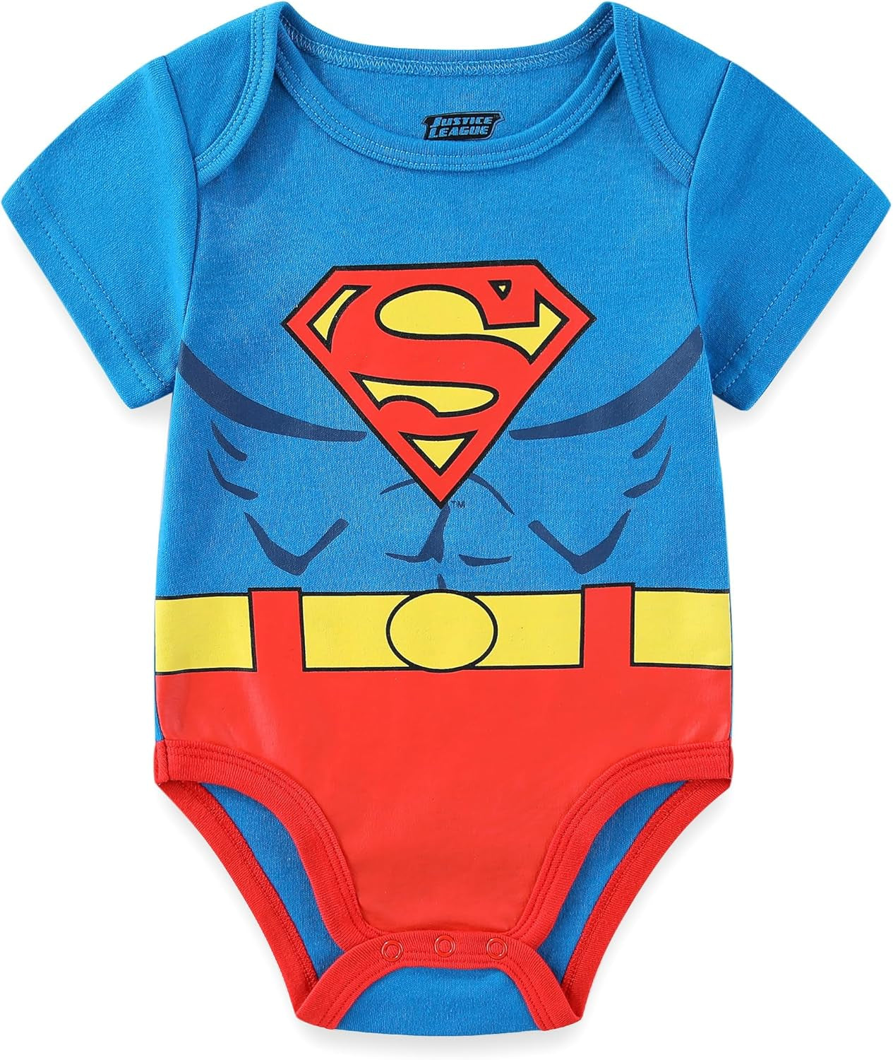 Justice League Batman, Superman, Flash, Aquaman and Green Lantern Baby Boys 5 Pack Creepers for Infants