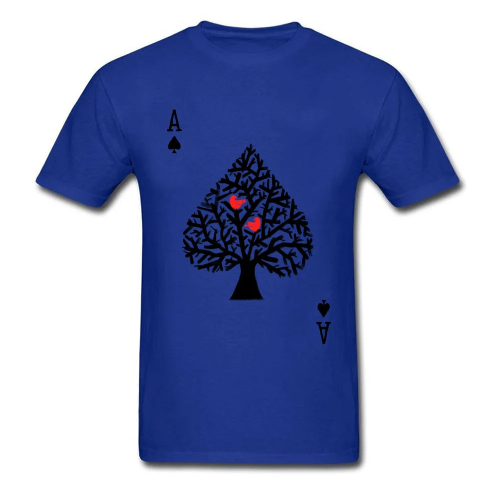 Playing Card Men T-Shirts Funny Poker Ace of Spade Cool Tshirt Spades Men Custom Made Shirts Family Tee Shirt Free Shipping