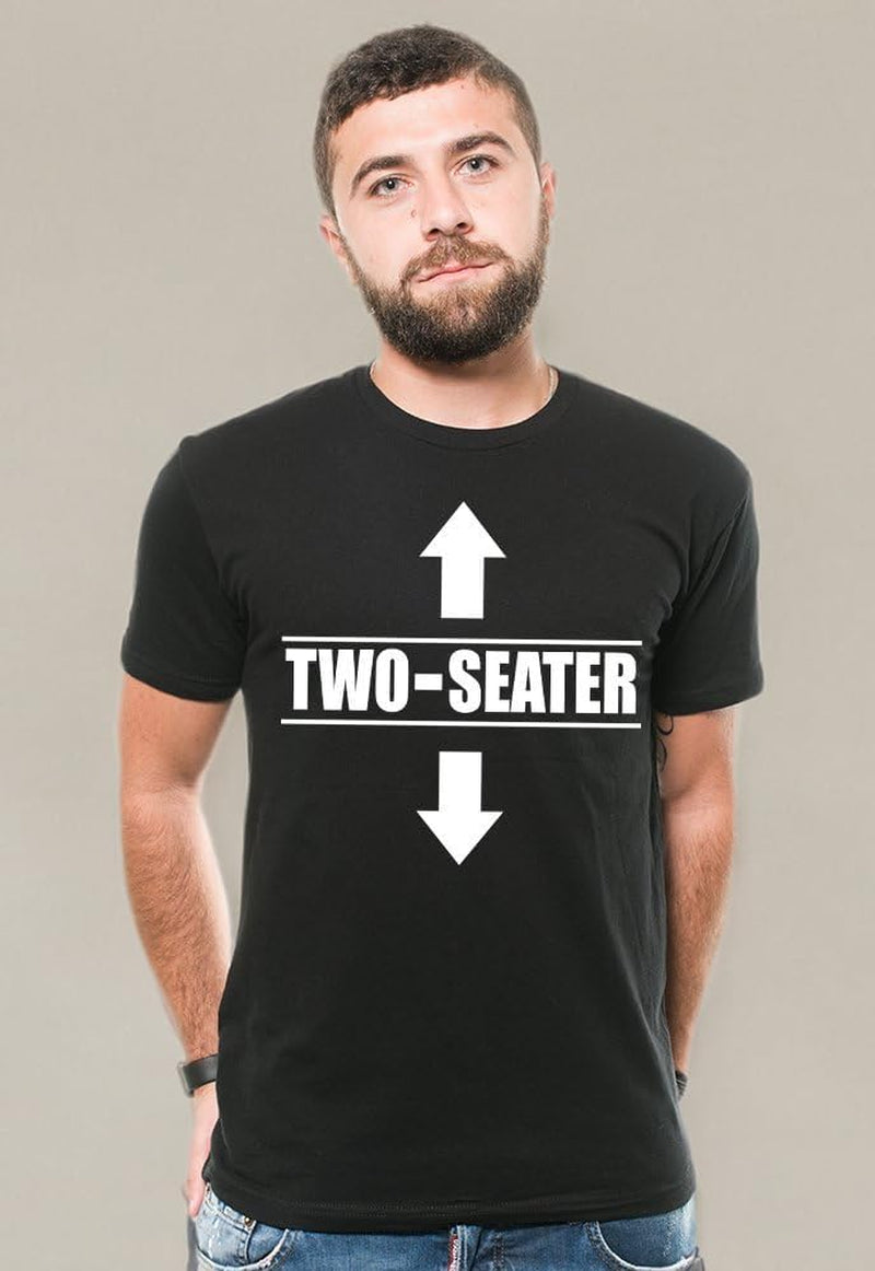 Two Seater Funny T-Shirt Mens Funny Shirt Two-Seater Tee Shirt
