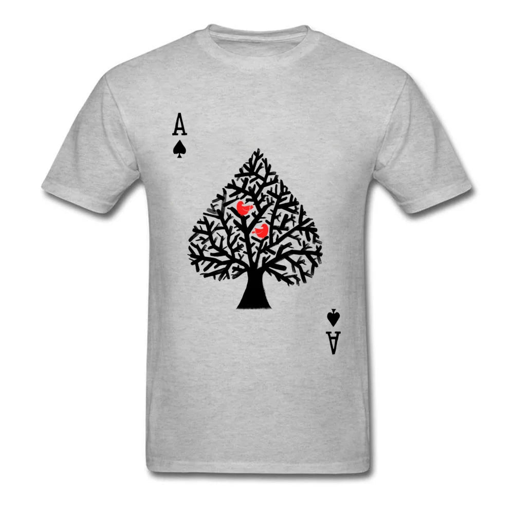 Playing Card Men T-Shirts Funny Poker Ace of Spade Cool Tshirt Spades Men Custom Made Shirts Family Tee Shirt Free Shipping