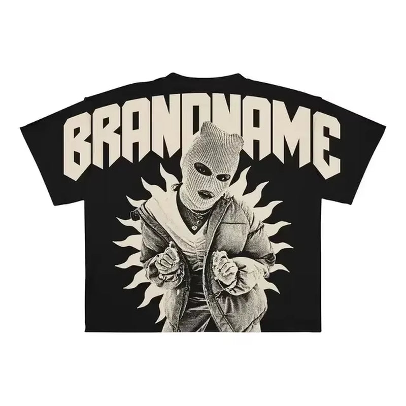 Y2K Harajuku New T Shirt Men Hip Hop Gothic Graphic Print Oversized Cotton Tshirt Punk Short Sleeved Streetwear Casual Tops Tees