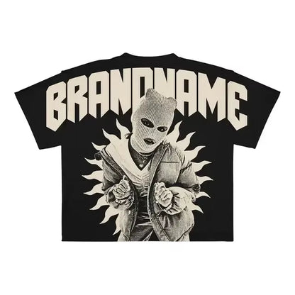 Y2K Harajuku New T Shirt Men Hip Hop Gothic Graphic Print Oversized Cotton Tshirt Punk Short Sleeved Streetwear Casual Tops Tees