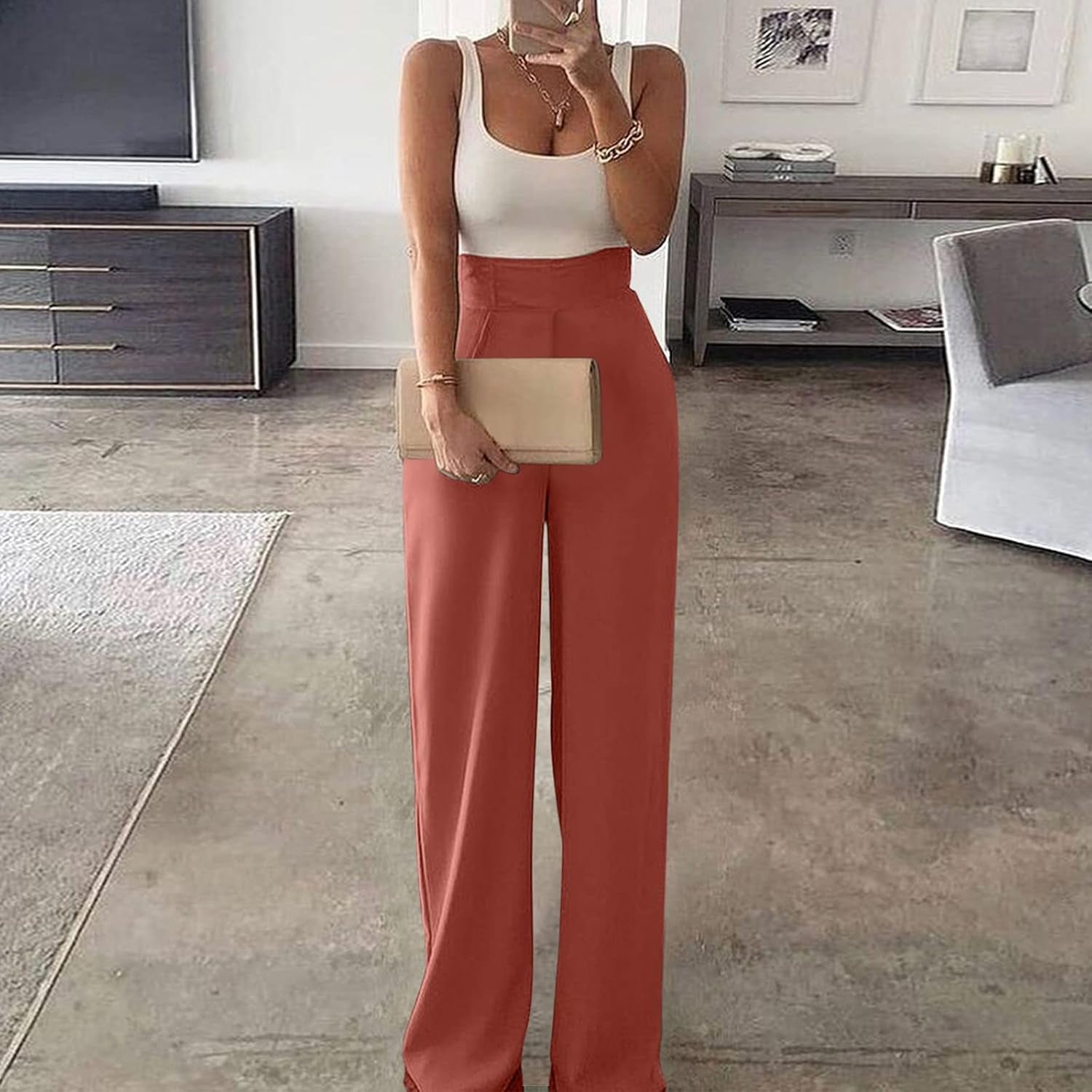 WUAI Women'S Wide Leg Jumpsuits Floral Pinted Casual Loose Sleeveless Spaghetti Strap Rompers Baggy Bibs Overalls