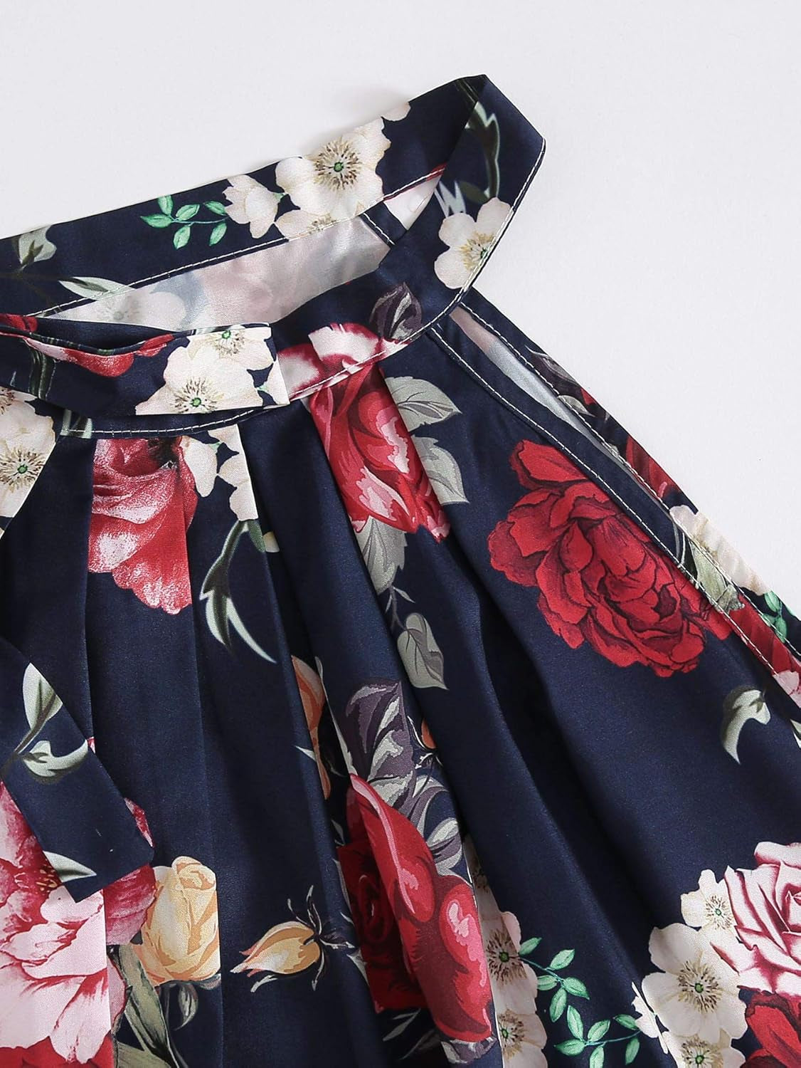 Women'S Floral Printed Summer Romper Boho Beach 2 Piece Outfits Top with Shorts Navy Red Large