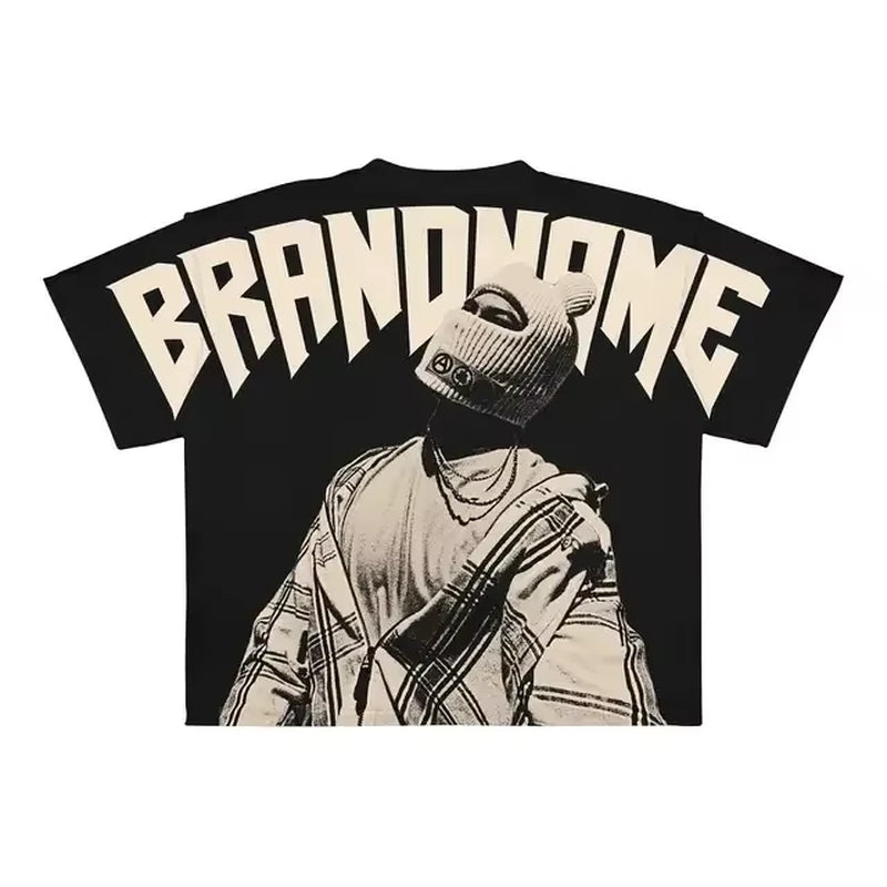 Y2K Harajuku New T Shirt Men Hip Hop Gothic Graphic Print Oversized Cotton Tshirt Punk Short Sleeved Streetwear Casual Tops Tees