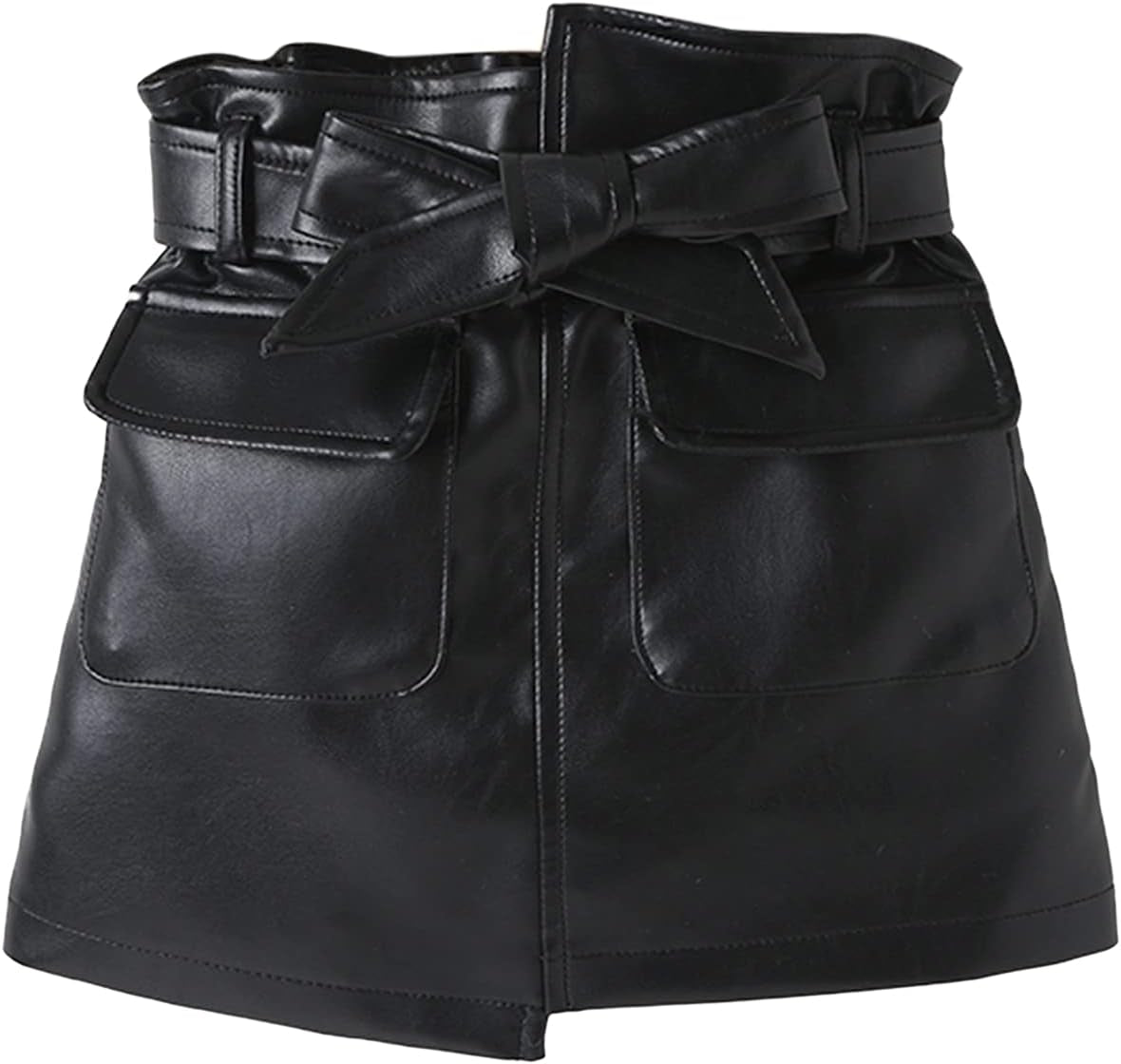 Toddler Girls Irregular Skirts PU Leather A-Line Short Mini Skirts with Belt Autumn Winter Outfits Clothes