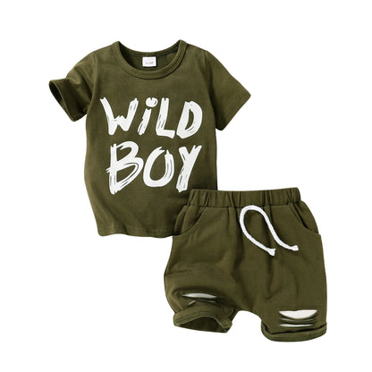 Baby Boy Kid Summer Outfits Set Short Sleeve T-Shirt Shorts Clothes Set for 2-3T