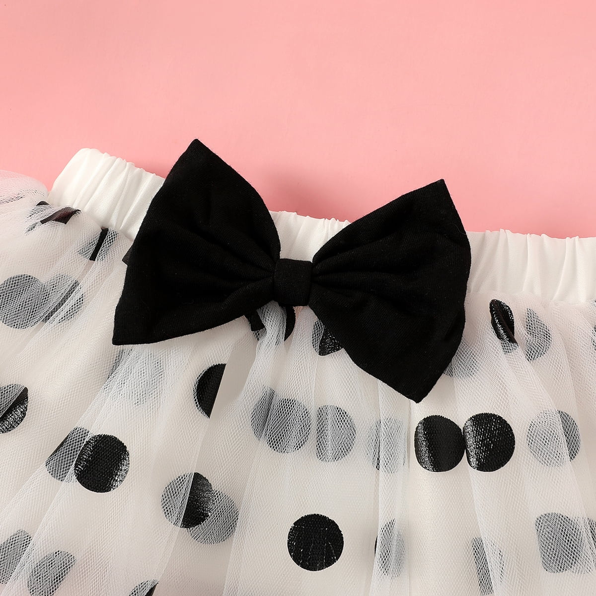 3Pcs Baby Girl 95% Cotton Ruffle Short-Sleeve Letter & Cow Print Romper and Polka Dots Mesh Skirt & Headband Set