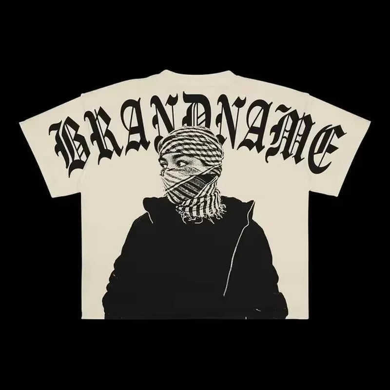 Y2K Harajuku New T Shirt Men Hip Hop Gothic Graphic Print Oversized Cotton Tshirt Punk Short Sleeved Streetwear Casual Tops Tees