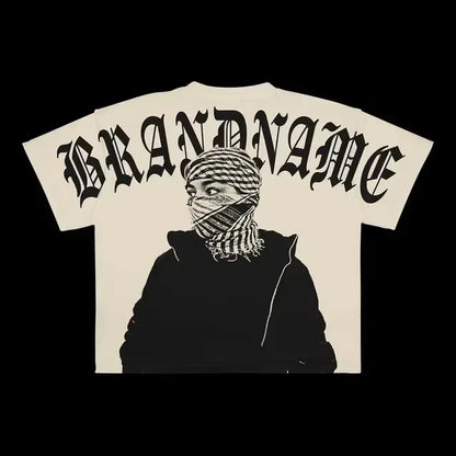 Y2K Harajuku New T Shirt Men Hip Hop Gothic Graphic Print Oversized Cotton Tshirt Punk Short Sleeved Streetwear Casual Tops Tees