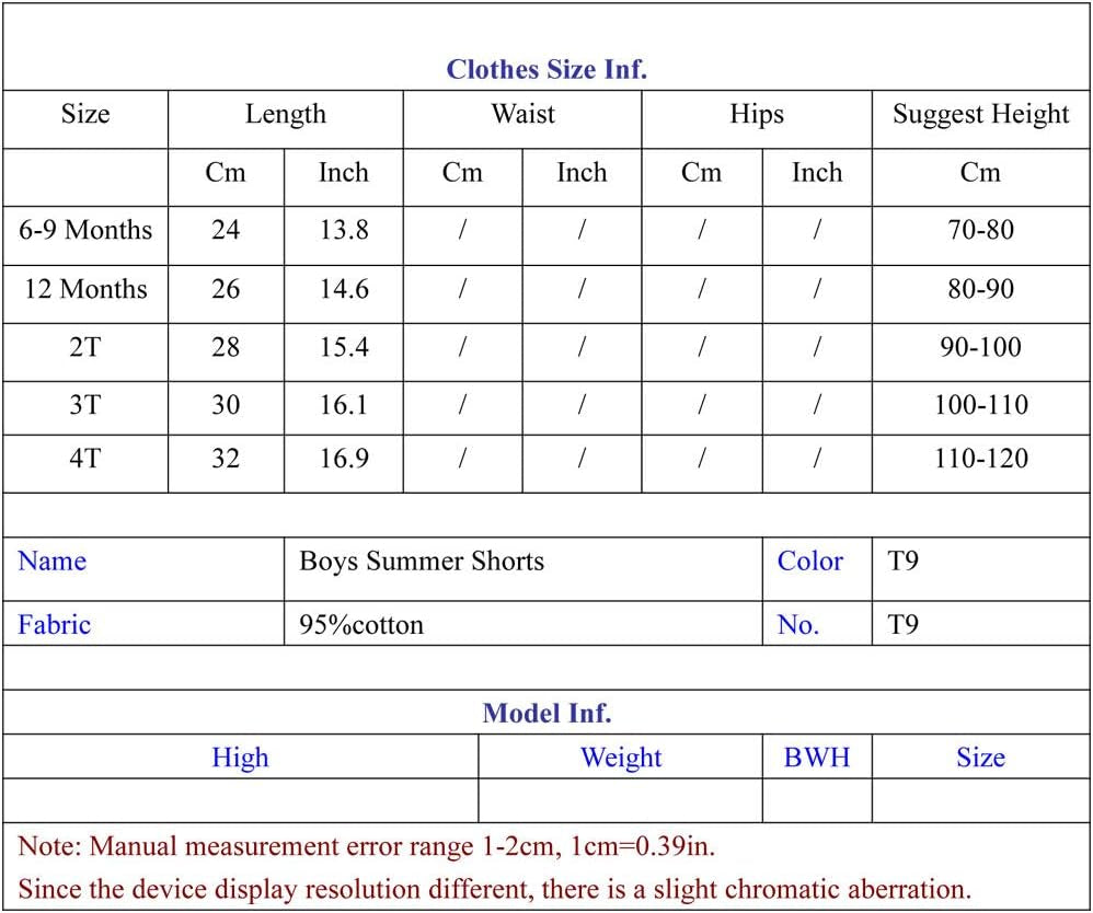 Toddler Baby Boy Elastic Waist Pull on Cotton Shorts for Littler Kids Boys Short Pants Summer Clothes