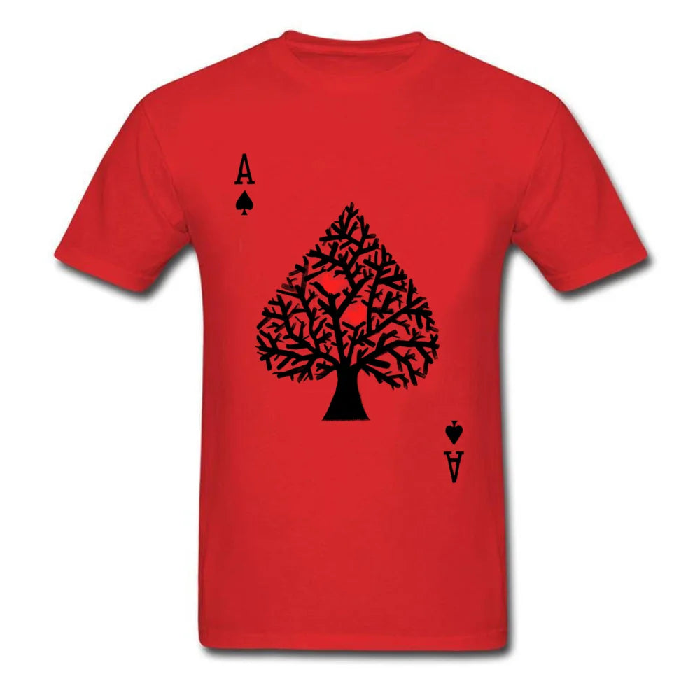 Playing Card Men T-Shirts Funny Poker Ace of Spade Cool Tshirt Spades Men Custom Made Shirts Family Tee Shirt Free Shipping