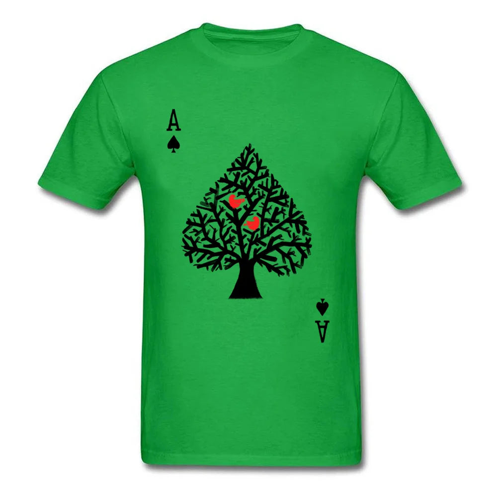 Playing Card Men T-Shirts Funny Poker Ace of Spade Cool Tshirt Spades Men Custom Made Shirts Family Tee Shirt Free Shipping