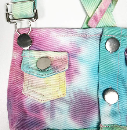 3-11T Little&Big Kids Girls Jumpsuit&Rompers Bib Overalls Colorful Tie-Dye Shortalls Suspender Shorts Jeans Pants…