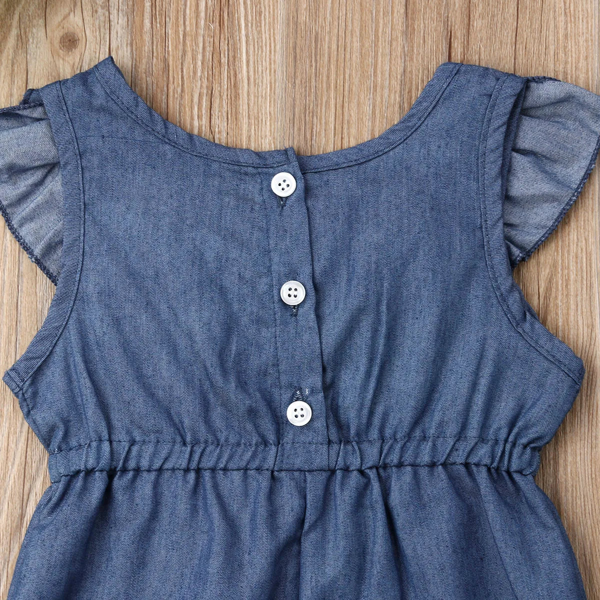 New Baby Girl Denim Romper Girls Princess Ruffle Romper Kids Jumpsuit Toddler Clothing Kid Causal Outfits Summer Clothes