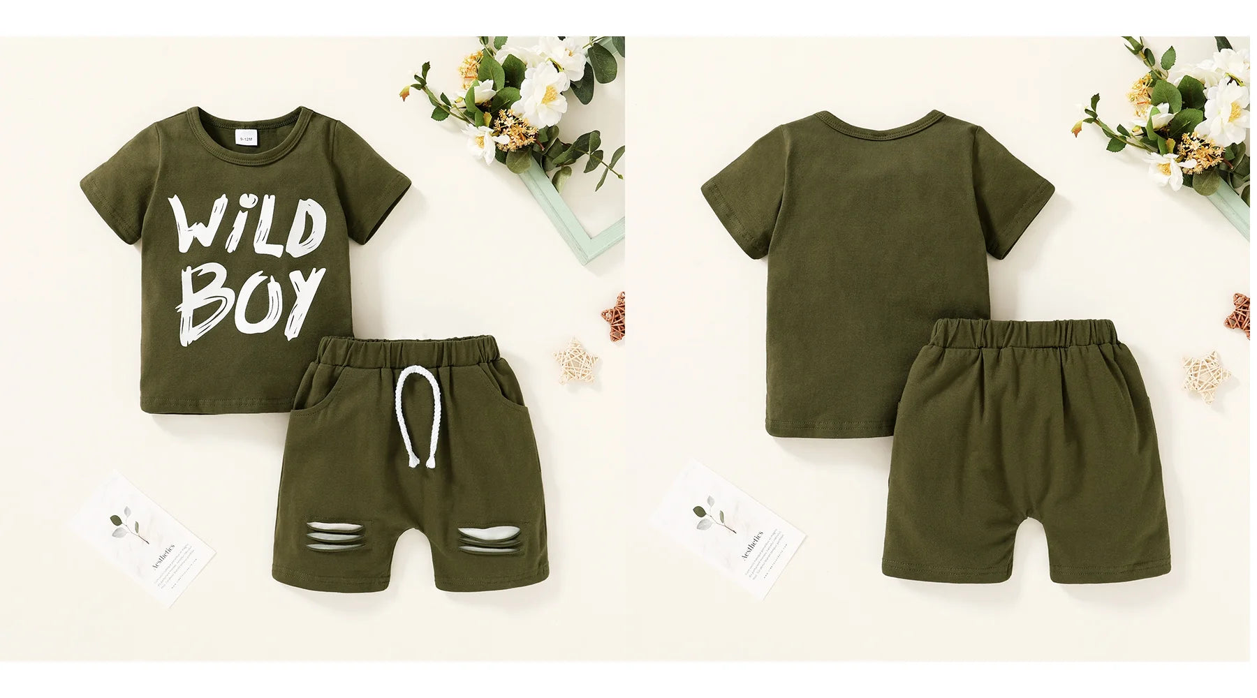 Baby Boy Kid Summer Outfits Set Short Sleeve T-Shirt Shorts Clothes Set for 2-3T