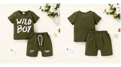 Baby Boy Kid Summer Outfits Set Short Sleeve T-Shirt Shorts Clothes Set for 2-3T