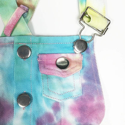 3-11T Little&Big Kids Girls Jumpsuit&Rompers Bib Overalls Colorful Tie-Dye Shortalls Suspender Shorts Jeans Pants…