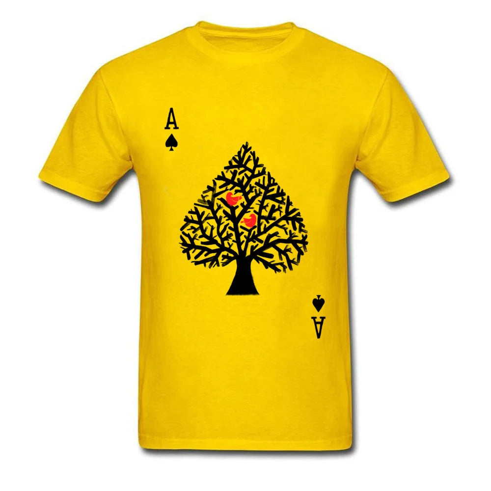 Playing Card Men T-Shirts Funny Poker Ace of Spade Cool Tshirt Spades Men Custom Made Shirts Family Tee Shirt Free Shipping