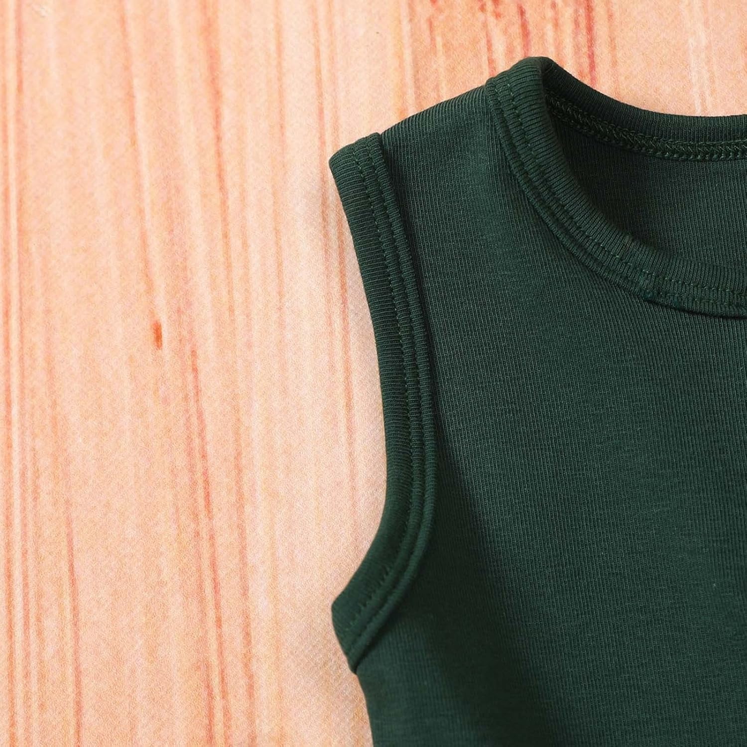 Spring Summer Infant Clothingtoddler Boys Sleeveless Solid Clothing Sets Summer Child Kids Vest (Green, 6-12 Months)